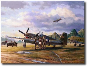 Tigerhaie Chinas von Jim Laurier - P-40 Warhawk - Luftfahrt Kunstdruck - Bild 1 von 1