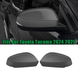 Carbon Fiber ABS Car Rearview Mirror Cover Trim Fits For Toyota Tacoma 2024 2025 - Picture 1 of 9