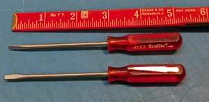 Two -  Xcelite R-183  Pocket Clip 1/8" x 3" Blade Slotted Screwdriver - Red - Picture 1 of 6