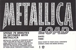 METALLICA "Load" 4"x6" PROMO POSTCARD ©1996 - Picture 1 of 2