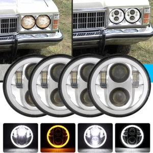 4PCS 5-3/4" inch LED Headlights 4D Turn Signal DRL For Cadillac Calais 1965-1974 - Picture 1 of 12