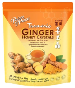 Prince of Peace Instant Ginger Honey Crystals with Turmeric (25 Sachets) - Picture 1 of 4