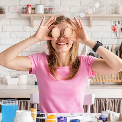 20 piezas huevos de Pascua blancos juguetes para niños plástico simulado juego de simulación Foto 1 de 4