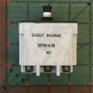 Disyuntor Klixon D6760-4-20 20 amperios 20A 6760 avión nuevo en stock - Imagen 1 de 2