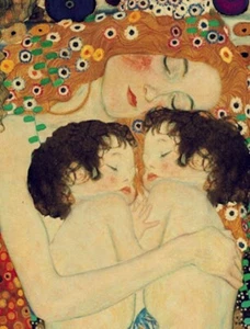 Mother and Children : Gustav Klimt : Art Nouveau Fine Art Print to Frame - Picture 1 of 2
