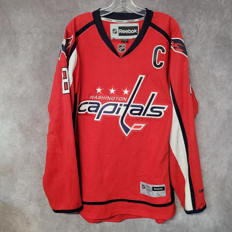 Reebok CCM Premier NHL Washington Capitals Alex Ovechkin 8 Red Jersey Mens L Cover