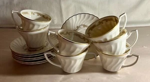 7 Syracuse Baroque Gray Cups And Saucers - Imagen 1 de 2