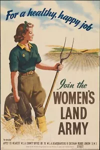 Womens Land Army advertising Vintage Look Retro Style Metal Sign bar pub mancave - Picture 1 of 3