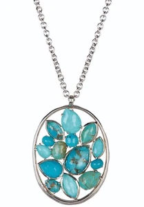 IPPOLITA Rock Candy Turquoise Cluster Pendant Necklace Silver 33" — MSRP $1,695 - Picture 1 of 3