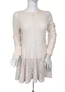 Free People Women's Dress Top Size XS Ivory Long Sleeve lace (21) - Picture 1 of 9