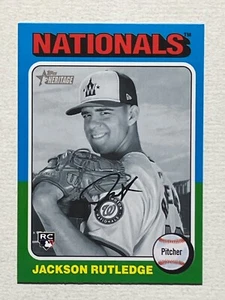 2024 Topps Heritage High Number B & W Variation Jackson Rutledge RC Nationals SP - Picture 1 of 2