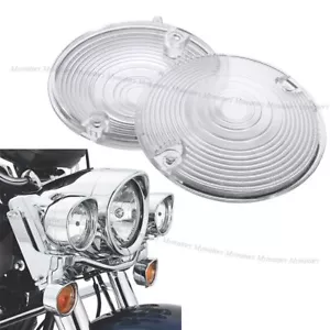 Turn Signal Light Clear Lens Cover fit For Harley Touring Road King Glide White - Picture 1 of 4