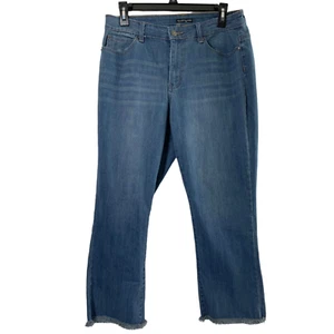 Elliott & Vine Jeans Womens Size 10 Straight Raw Hem Medium Wash Denim Stretch - Picture 1 of 9