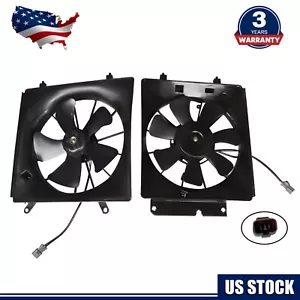 Pair Radiator AC Condenser Cooling Fan Assembly For 2002-2006 Honda CR-V CRV - Picture 1 of 9