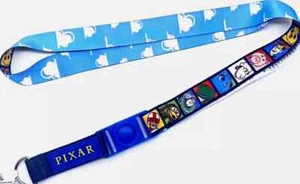 Disney Parks Pixar Characters or White Clouds Reversible Blue Lanyard New Ship - Picture 1 of 8
