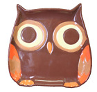 Mesa Home Products Ceramic Owl Serving Plate Brown Owl Orange Wing 8" Platter