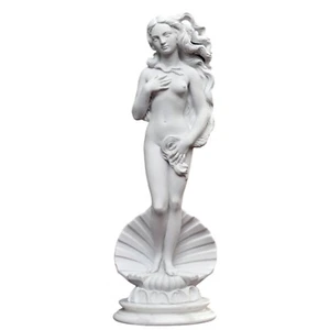 Venus By Botticelli Table Sculpture In Marble With Alabaster Base H 40Cm - Picture 1 of 6