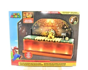 SUPER MARIO DELUXE BOWSER BATTLE PLAYSET W/ LIGHTS & SOUND - Picture 1 of 9