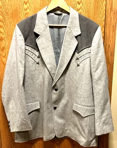 Vintage 70s Mens Sz 46 Western PIONEER WEAR Blazer Cowboy Rockabilly Jacket USA - Picture 1 of 8