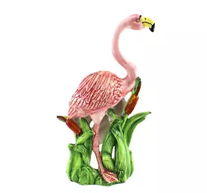 Kerzenhalter PINK FLAMINGO Teelicht hoch stehend in Blättern Keramik - Bild 1 von 10