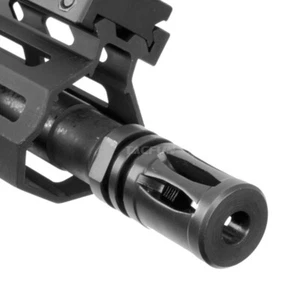 Short Muzzle Brake 5/8x24 Thread for 308 300BLK 7.62 300WIN w/ Washer - Picture 1 of 5