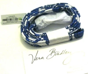 Vera Bradley COBALT TILE LANYARD for KEYS Key Cards ID CASE Ring CHAIN Purse NWT - Picture 1 of 3