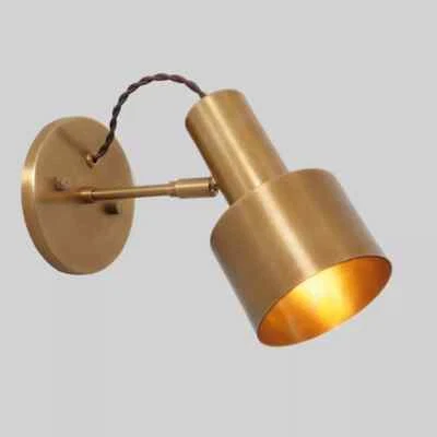 Handmade Single Light Shade Pivot Brass Sconce Mid Century Style Brass Wall Lamp - Image 1 of 4