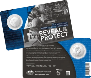 2022 75a ANN AUSTRALIANA DIRECCIÓN DE SEÑALES REVELAR Y PROTEGER 50c UNC MONEDA RAM - Imagen 1 de 3