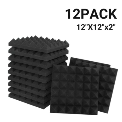 12~96 Pack 12x12x2" Acoustic Foam Panel Tiles Wall Record Studio Sound Proof USA - Image 1 of 4