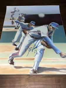 DWIGHT GOODEN NEW YORK METS DR. K SIGNED 24x36 JACK LANE LITHOGRAPH - Picture 1 of 2
