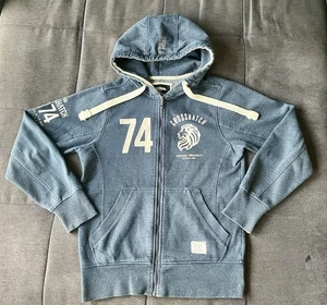 Blaue Hoodie Mit Zip/ Sweatjacke mit Kapuze und Print von Crosshatch, Gr. M - Bild 1 von 4