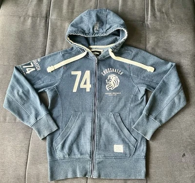 Blaue Hoodie Mit Zip/ Sweatjacke mit Kapuze und Print von Crosshatch, Gr. M - Bild 1 von 4