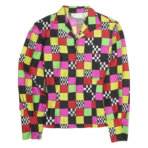 DANA BUCHMAN Womens Black & Red & Pink & Yellow Multi Print Shirt Long Sleeve - Picture 1 of 6