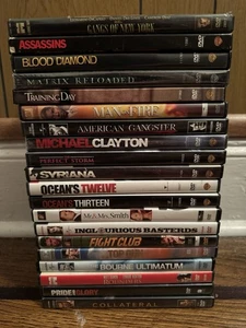 20 Movie DVD Lot – DiCaprio, Washington, Damon, Pitt Action & Thriller Hits - Picture 1 of 1