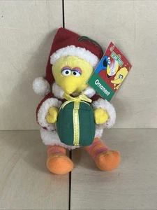 Sesame Street Vintage Natale Big Bird Babbo Natale Peluche Ornamento. Aquila Kurt S nuova con etichetta - Foto 1 di 3