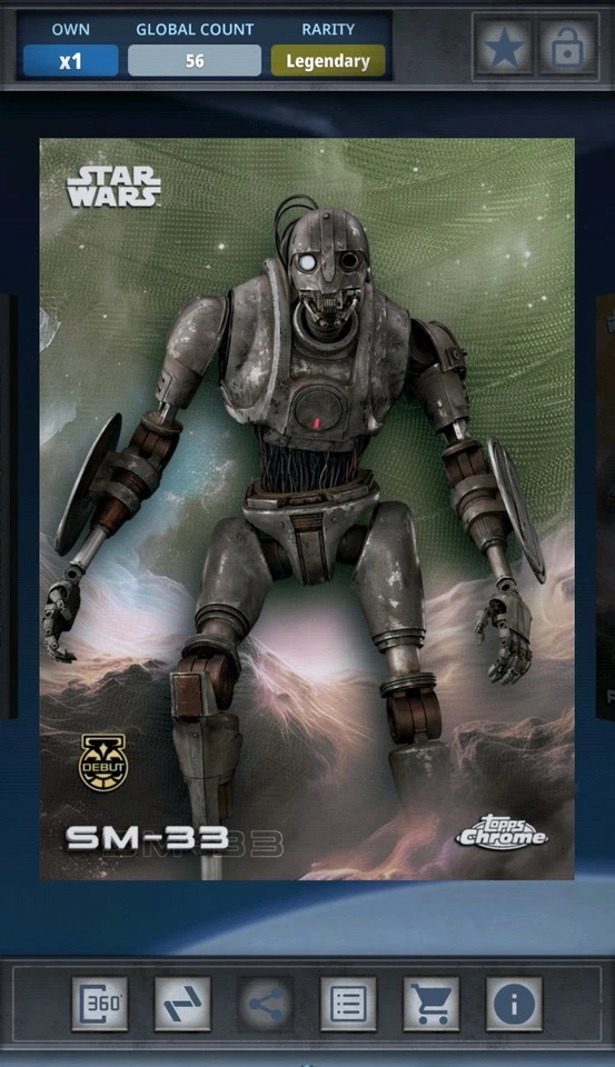 Topps Star Wars Card Trader Legendary 2025 Chrome Green SM-33 - Image 1 of 1