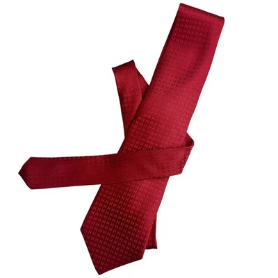 Corbata de seda Hermès para hombre roja patrón H monograma corbata de lujo Francia talla única Foto 1 de 4