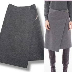 Celine Phoebe Philo 2018 Wool Wrap Skirt Gray Size 36 - Picture 1 of 8