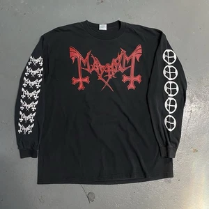 Camisa Manga Larga Vintage Años 90 Mayhem Metal Negro XL - Imagen 1 de 6