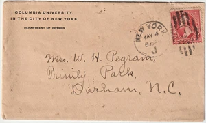 1902 New York J CDs und ovale Duplex J cl Ecke advt Columbia University (J281) - Bild 1 von 2
