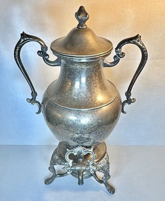 Art Nouveau Large SMC Silver Plated Samovar Teapot Coffee Urn W/ warmer burner - Image 1 of 4