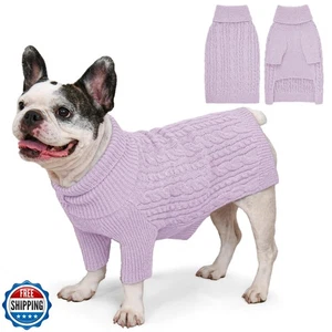 Lorehelina Hundepullover Rollkragenpullover Zopfmuster für Jungen Mädchen Medium D - Bild 1 von 5