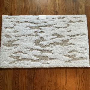 Graccioza Luxury Bath Linens Stratus Bath Rug Giza Cotton/Linen White  24"x 39" - Picture 1 of 9