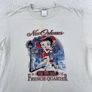Betty Boop New Orleans Shirt Herren Large beige French Quarter Grafik T-Shirt Jerzees - Bild 1 von 9