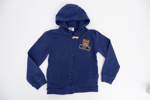 Felpa con cappuccio Moschino ragazzo maglione taglia età 5 anni 110 cm blu Teddy GC