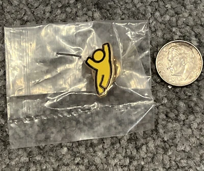  Vintage New AOL America Online Running Man Jumping Lapel Pin Yellow - Image 1 of 3