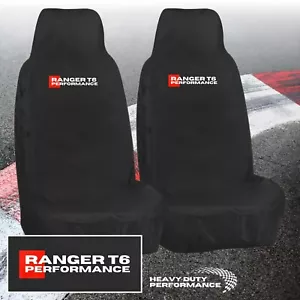 For Ford Ranger T6 - Waterproof 2 Front Seat Cover Custom Black Heavy Duty 1+1 - Picture 1 of 1