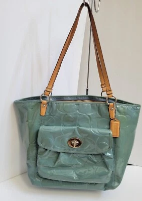 Genuine Coach Teal Tote Purse Handbag - Image 1 of 4