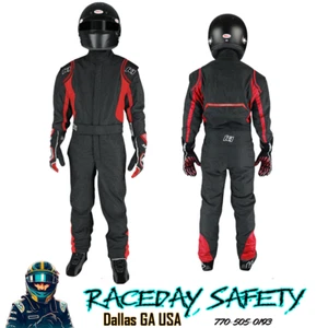 K1 RaceGear Precision II Youth SFI 3.2A/5 Race Suit Black/Red Size 4X-Small - Picture 1 of 4