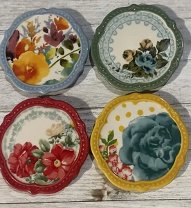 The Pioneer Woman 4 pc. Coaster Stoneware ~Vintage Floral~ Set - Picture 1 of 7